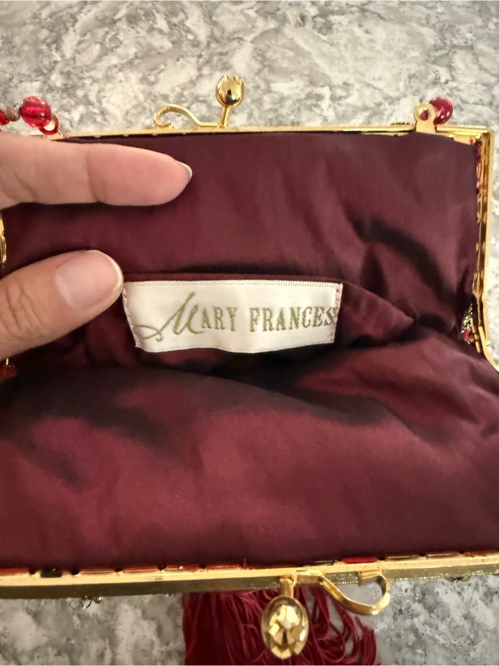 MARY FRANCIS VINTAGE BEADED TAPESTRY HANDBAG - Picture 8 of 8